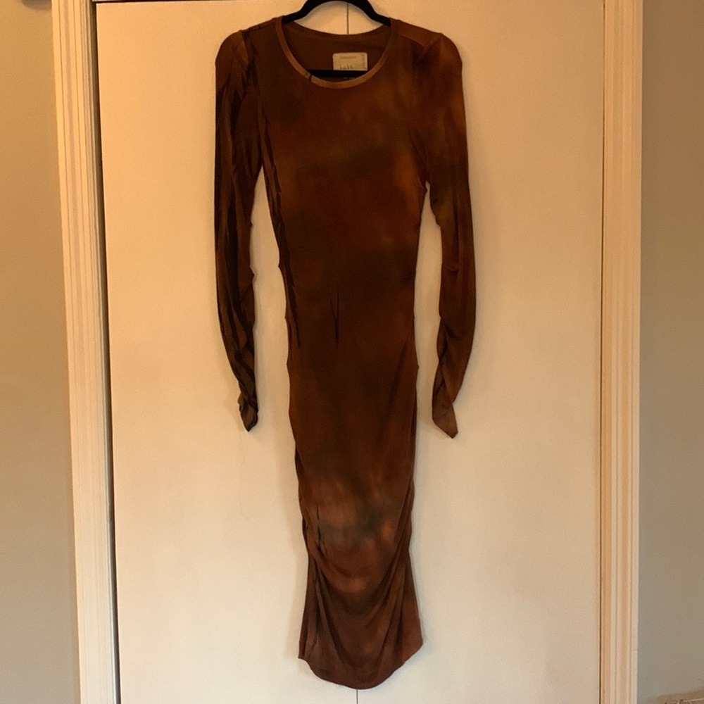 Nicole Miller Artelier Brown & Black Tie-Dye‎ Bodycon Dress, Size S